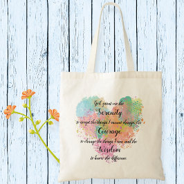 Bolsa Tote Serenity Prayer Watercolor Tot Bag