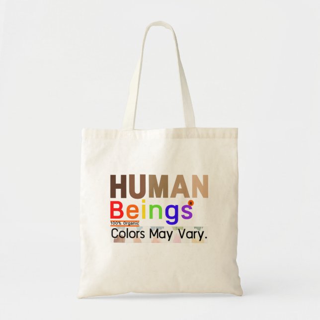 Bolsa Tote Seres Humanos Cores Orgânicas A 100% Podem Variar  (Frente)