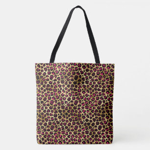 Bolsa Tote Série Leopard Burgundy e Dourada Design 2