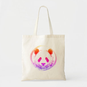 Bolsa Tote Série Nishiki - Panda Contemplativo Neon Sumi-e