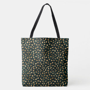 Bolsa Tote Série Teal e Dourado Leopardo Design 1