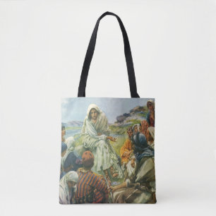 Bolsa Tote Sermão da Montanha de Jesus Cristo, Religião Vinta