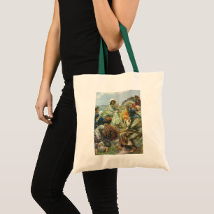 Bolsa Tote Sermão da Montanha de Jesus Cristo, Religião Vinta
