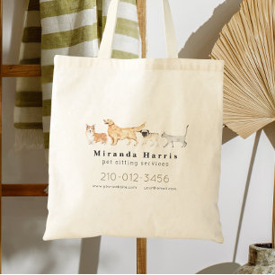 Bolsa Tote Serviço de Animais de Estimação com Aquarela Empre
