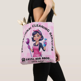 Bolsa Tote Serviço de Limpeza Janitorial Pink Maid