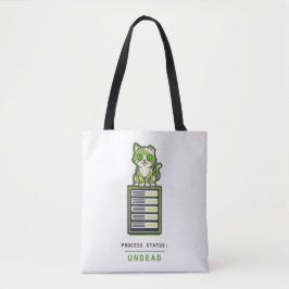 Bolsa Tote Servidor de Rack de Gato Zumbi Humor de Halloween