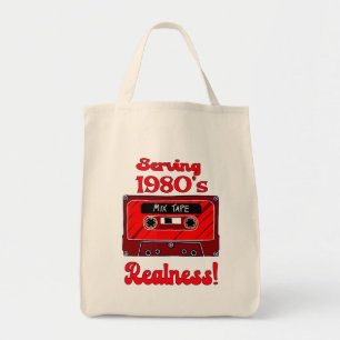 Bolsa Tote Servindo a realidade dos anos 80 - Cassete Vermelh