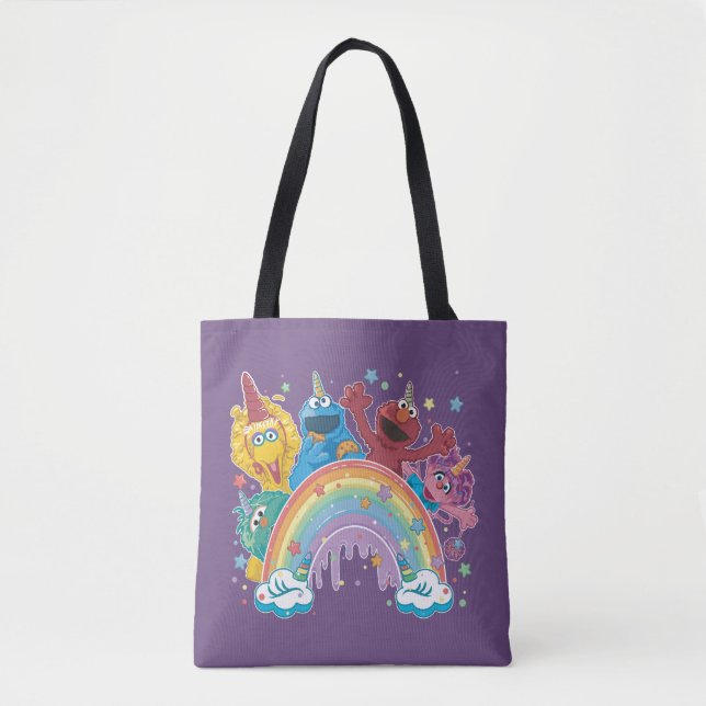 Bolsa Tote Sesame Street Unicorn Rainbow (Frente)