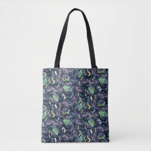 Bolsa Tote Sésamo Sésamo Conde von Count Doodle Pattern