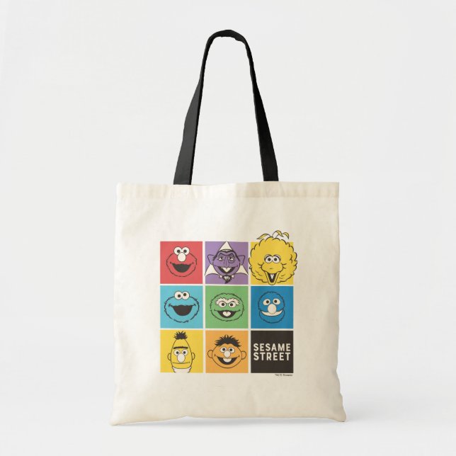 Bolsa Tote Sésamo Street Pals | Blocos de cores (Frente)