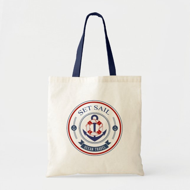 Bolsa Tote Set Sail Ocean Viagem NMaritime (Frente)