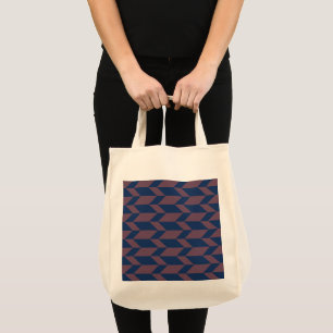 Bolsa Tote Seta Cor-de-Corda-Dois-Tom Negrito Grelha Azul-Ros