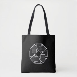 Bolsa Tote Setas no Sentido Horário Minimalista Geométrico Pr