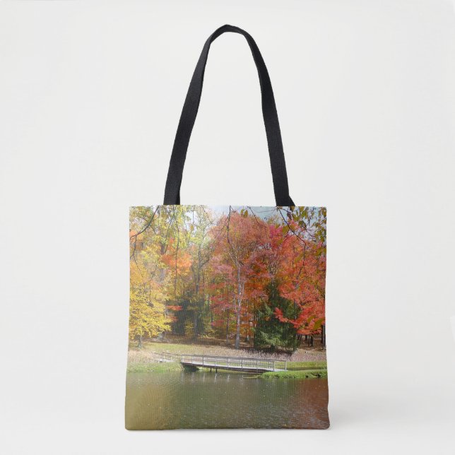 Bolsa Tote Sete Primaveras Call Bridge III Autumn Landscape (Frente)