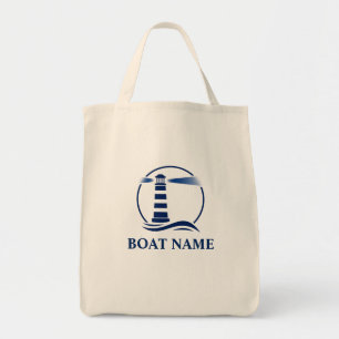 Bolsa Tote Seu Boat Name Lighthouse Ecoendly Grocery