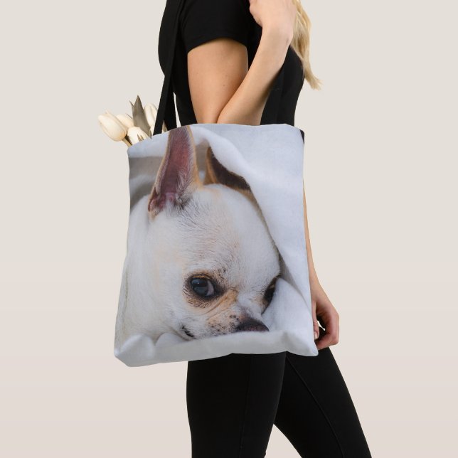 Bolsa Tote Seu cachorrinho de estimação foto personalizada ch (Close Up)