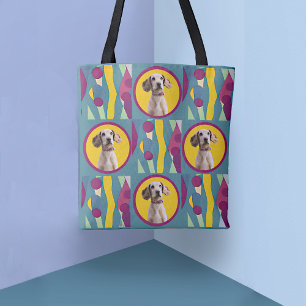 Bolsa Tote Seu Cão no Padrão Moderno de Abstrato