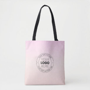 Bolsa Tote Seu logotipo carregado Texto circular editável