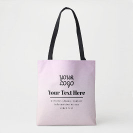 Bolsa Tote Seu logotipo e texto | Pink & Peach Ombre