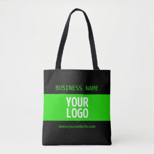 Bolsa Tote Seu logotipo ou imagem   Preto e Verde Brilho