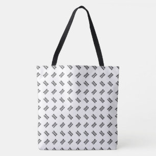 Bolsa Tote Seu Logotipo Padrão Alternado Simples Repetitivo