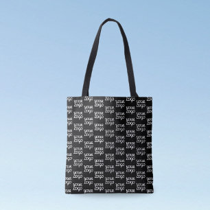 Bolsa Tote Seu Logotipo Padrão de Logotipo Simples Repetiti