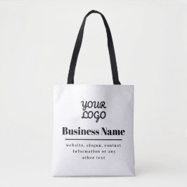 Bolsa Tote Seu logotipo preto e branco retrormoderno