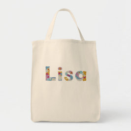 Bolsa Tote Seu nome em letras florais artísticas / Lisa