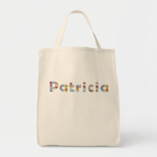 Bolsa Tote Seu nome em letras florais artísticas / Patricia 