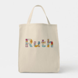Bolsa Tote Seu nome em letras florais artísticas / Ruth Tote