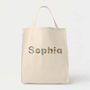 Bolsa Tote Seu nome em letras florais artísticas / Sophia Bo