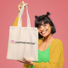Bolsa Tote Seu Nome no Instagram & Promo de Ícone de Mídia So
