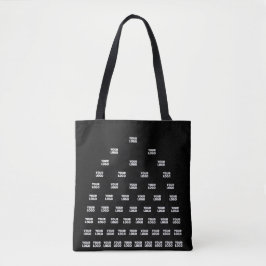 Bolsa Tote Seu padrão de arco exclusivo do logotipo | Preto (