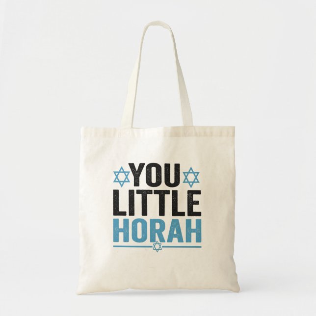 Bolsa Tote Seu Pequeno Horah Hanukkah Engraçado Judeu Dizendo (Frente)