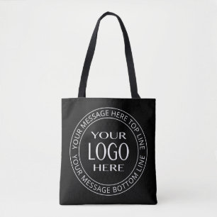Bolsa Tote Seu próprio logotipo e texto circular personaliz