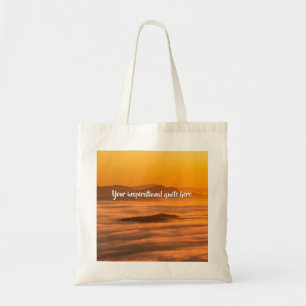 Bolsa Tote Seu texto personalizado sobe acima da paisagem neb