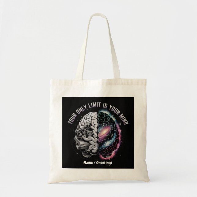 Bolsa Tote Seu Único Limite é Sua Mente: Citação Motivacional (Frente)