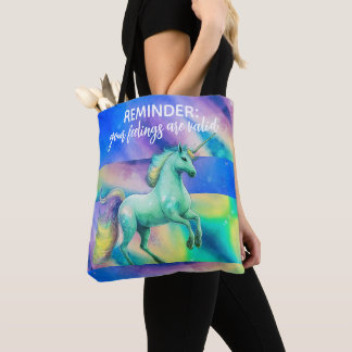 Bolsa Tote Seus Sentimentos São Válidos Mermaid Tie Dye Unicó