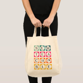 Bolsa Tote Sewteachable Colorful Squares