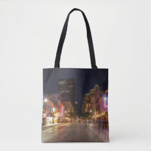 Bolsa Tote Sexta Rua Em Dusk No Centro Austin, Texas