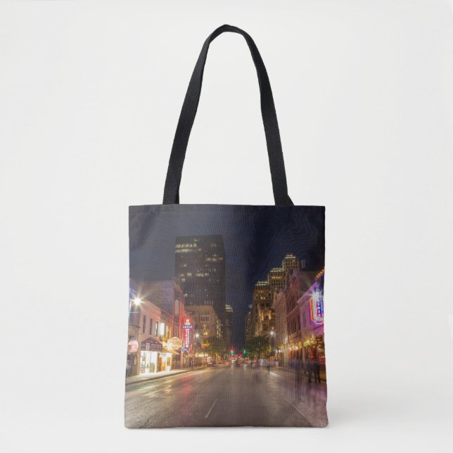 Bolsa Tote Sexta Rua Em Dusk No Centro Austin, Texas (Frente)