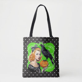 Bolsa Tote Sexy Halloween Girl e Raven