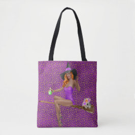 BOLSA TOTE SEXY HALLOWEEN WITCH SKULL FLOWS POTIONS