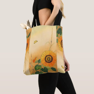 Bolsa Tote SFOLOWER, BUTTERFLY, VERDE DEIXA FLORES Japoneses