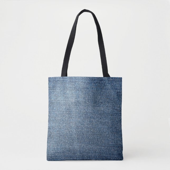 Bolsa Tote Shabby denim texture for background. Blue jeans (Frente)