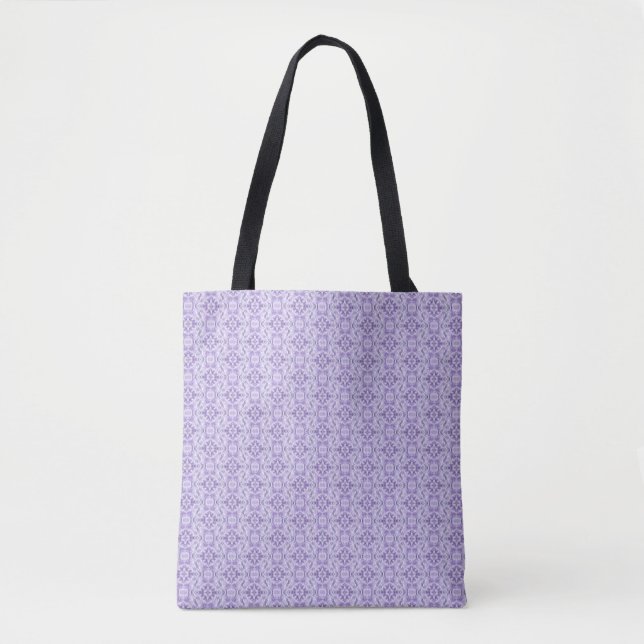 Bolsa Tote Shadow Abstract Light Purple Watercolor Art (Frente)