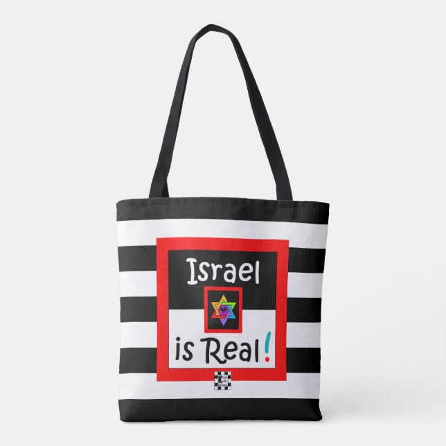 Bolsa Tote Shalom! Israel é real! bolsa! (Verso)