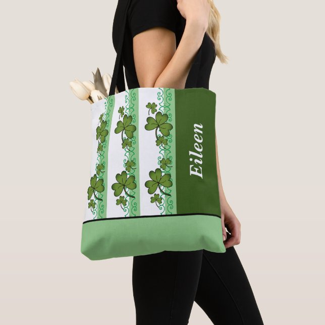Bolsa Tote Shamrock & Stripes personalizados devem ser toques (Close Up)