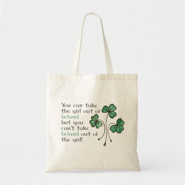 Bolsa Tote Shamrocks Irish Girl Cote Budget Toag (Frente)