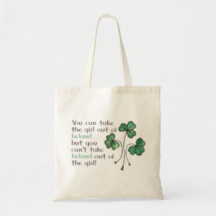 Bolsa Tote Shamrocks Orçamento de Cota para Garota Irlandesa